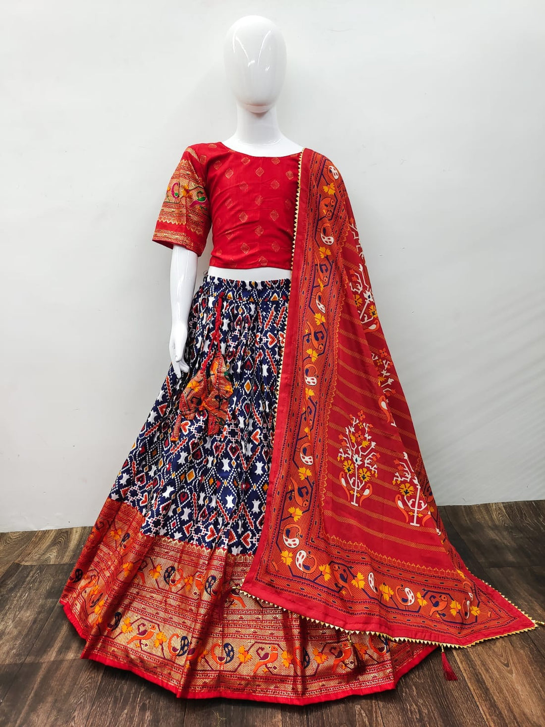 Designer Kids Zari Foil-Work Patoda Silk Lahenga Choli Anant Tex Exports Private Limited