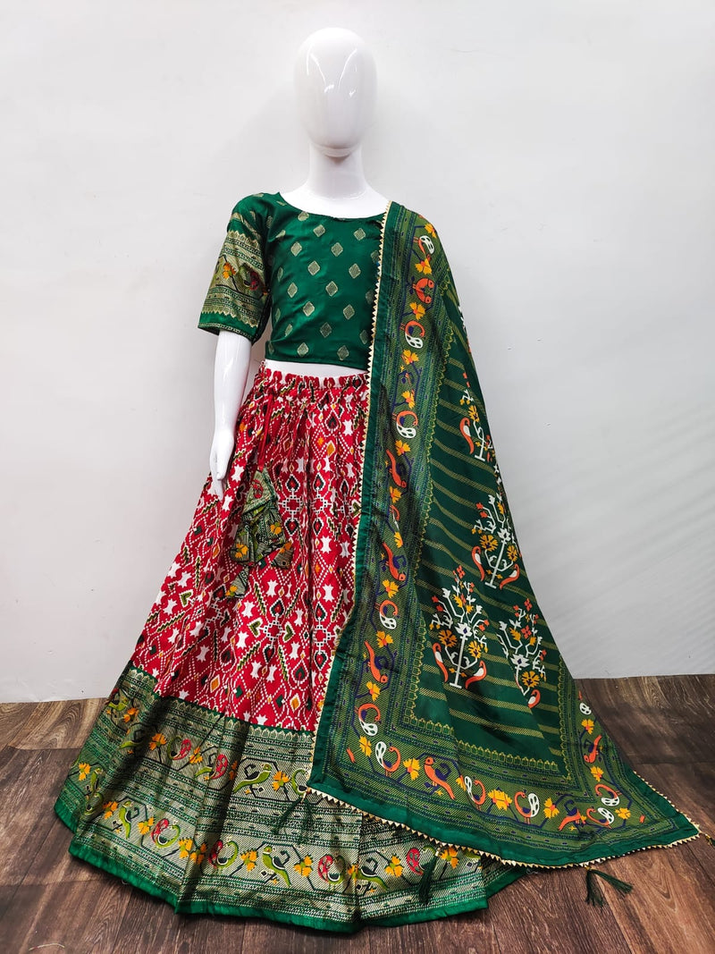 Designer Kids Zari Foil-Work Patoda Silk Lahenga Choli Anant Tex Exports Private Limited