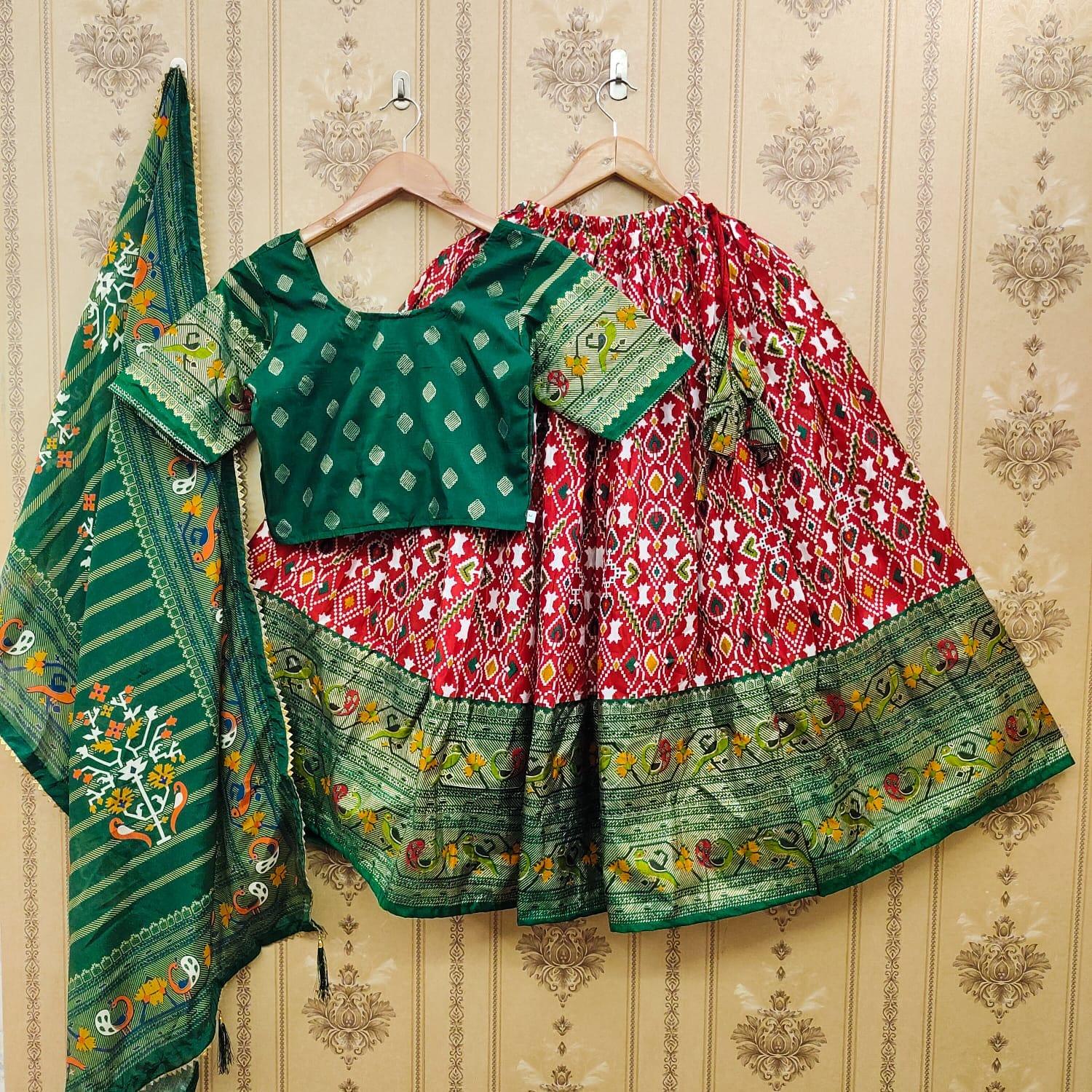 Designer Kids Zari Foil-Work Patoda Silk Lahenga Choli Anant Tex Exports Private Limited