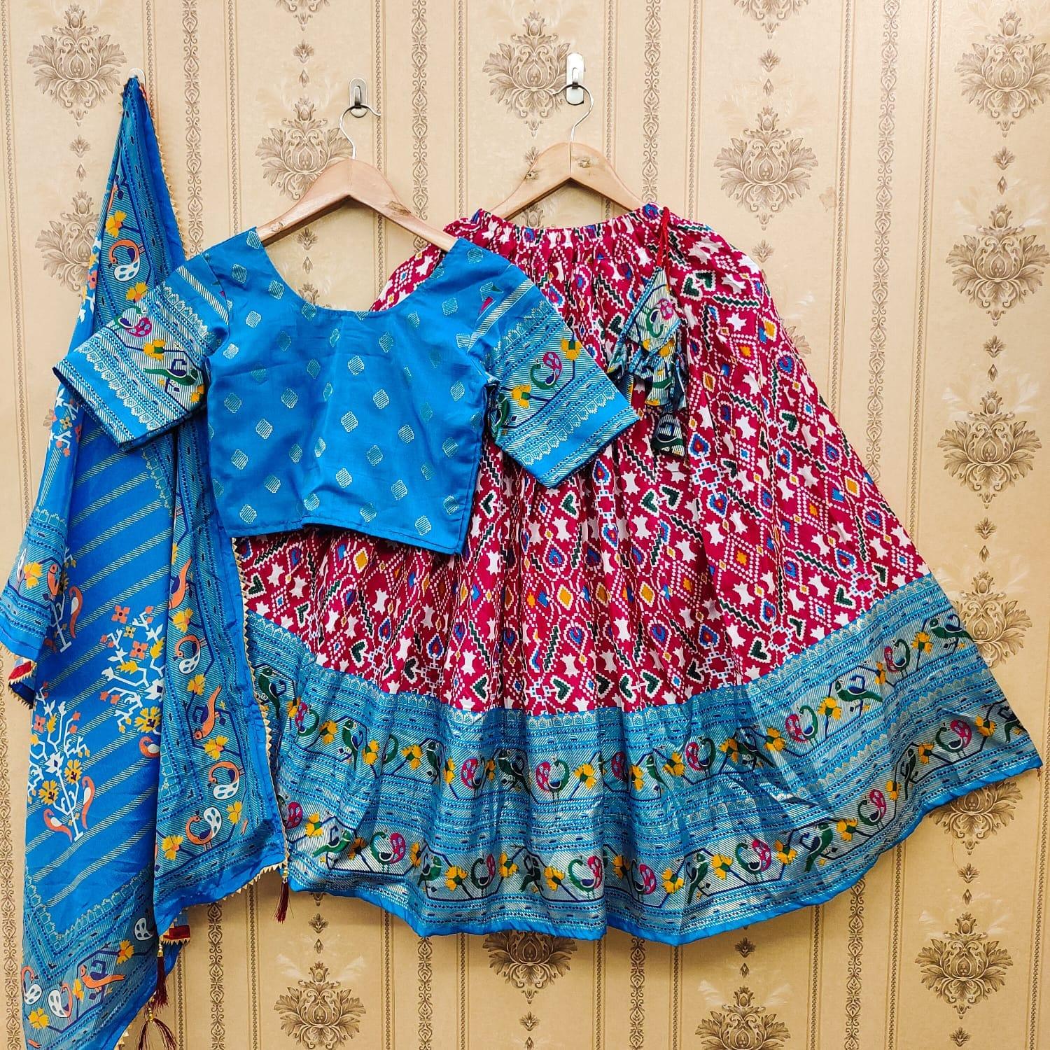 Designer Kids Zari Foil-Work Patoda Silk Lahenga Choli Anant Tex Exports Private Limited