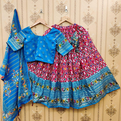 Designer Kids Zari Foil-Work Patoda Silk Lahenga Choli Anant Tex Exports Private Limited