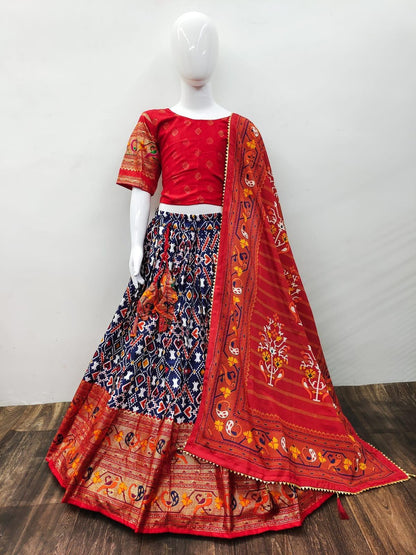 Designer Kids Zari Foil-Work Patoda Silk Lahenga Choli Anant Tex Exports Private Limited