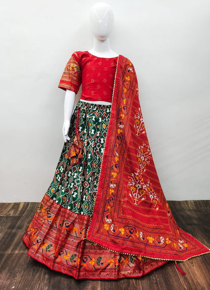 Designer Kids Zari Foil-Work Patoda Silk Lahenga Choli Anant Tex Exports Private Limited