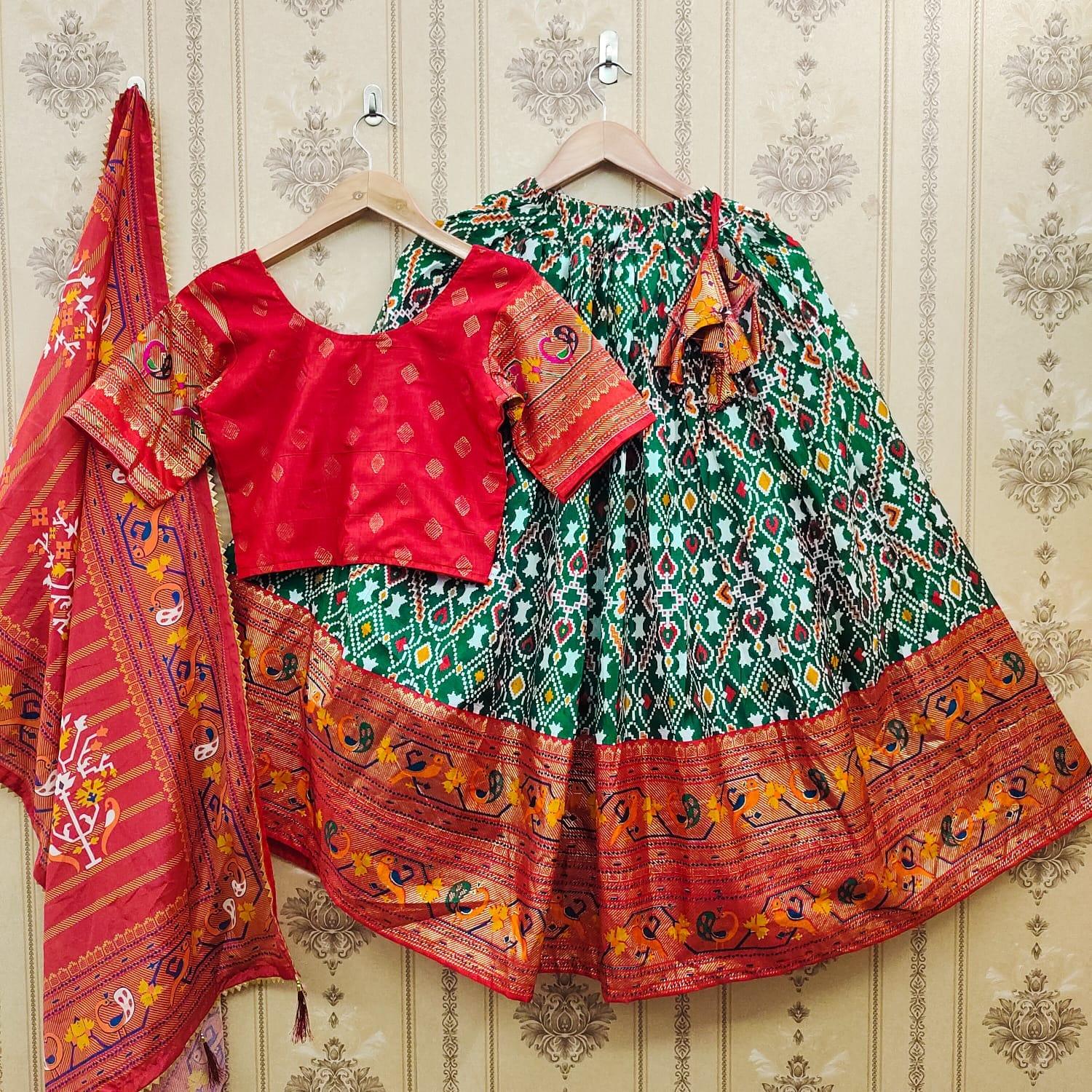 Designer Kids Zari Foil-Work Patoda Silk Lahenga Choli Anant Tex Exports Private Limited
