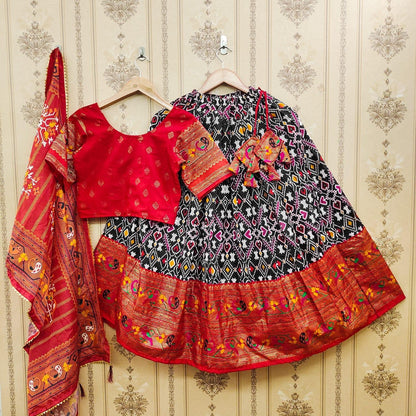 Designer Kids Zari Foil-Work Patoda Silk Lahenga Choli Anant Tex Exports Private Limited