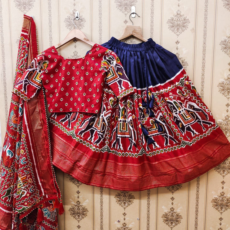 Designer Kids Zari Foil-Work Patoda Silk Lahenga Choli Anant Tex Exports Private Limited