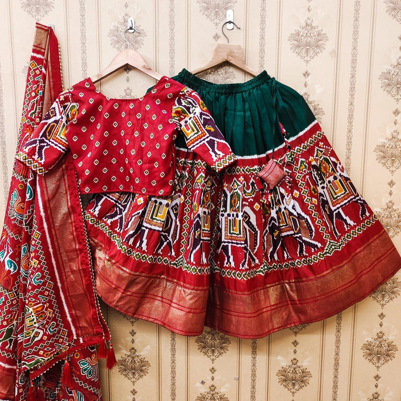 Designer Kids Zari Foil-Work Patoda Silk Lahenga Choli Anant Tex Exports Private Limited