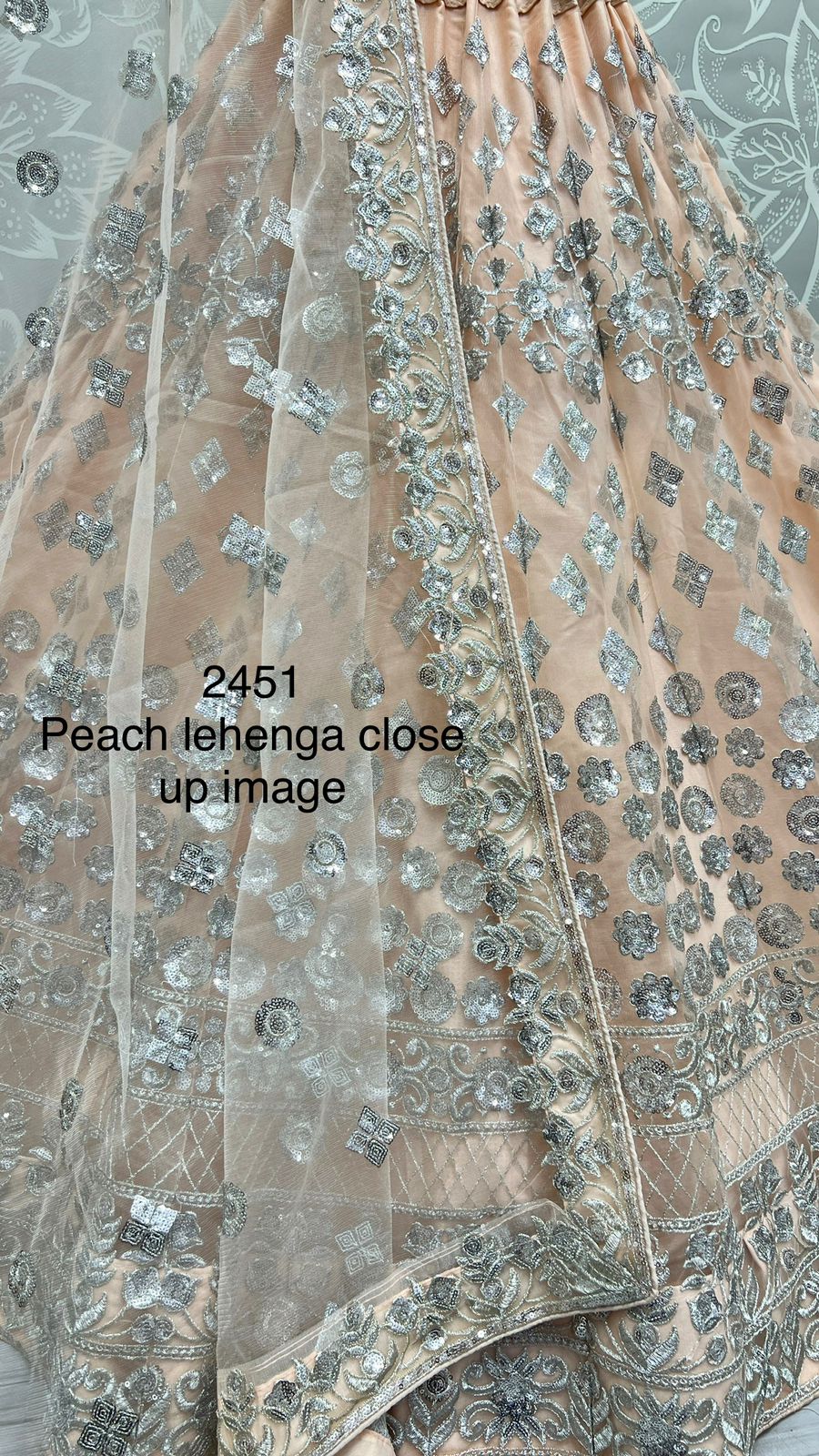 Latest trending German Silver Zari and Sequin Embroidered Designer Lehengacholi 2451 Anant Tex Exports Private Limited