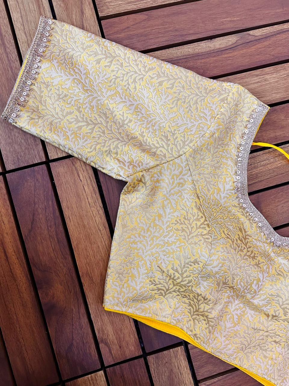 Beautiful Golden and Silver Banarasi Silk Blouse Anant Tex Exports Private Limited
