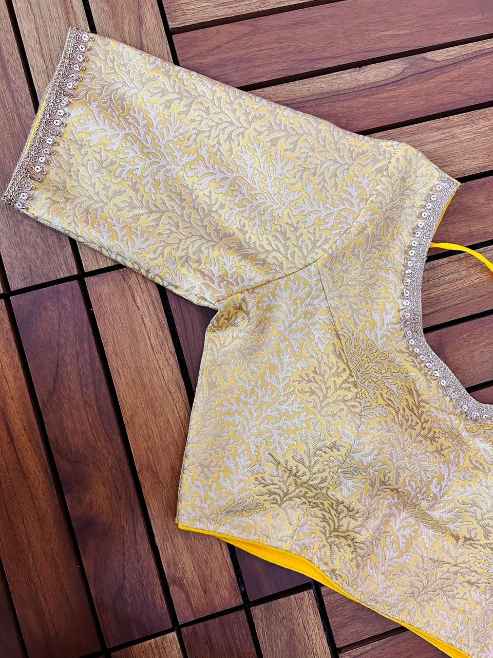 Beautiful Golden and Silver Banarasi Silk Blouse Anant Tex Exports Private Limited