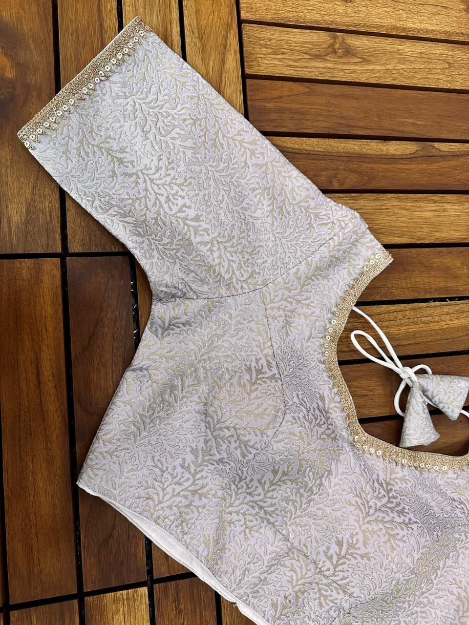 Beautiful Golden and Silver Banarasi Silk Blouse Anant Tex Exports Private Limited