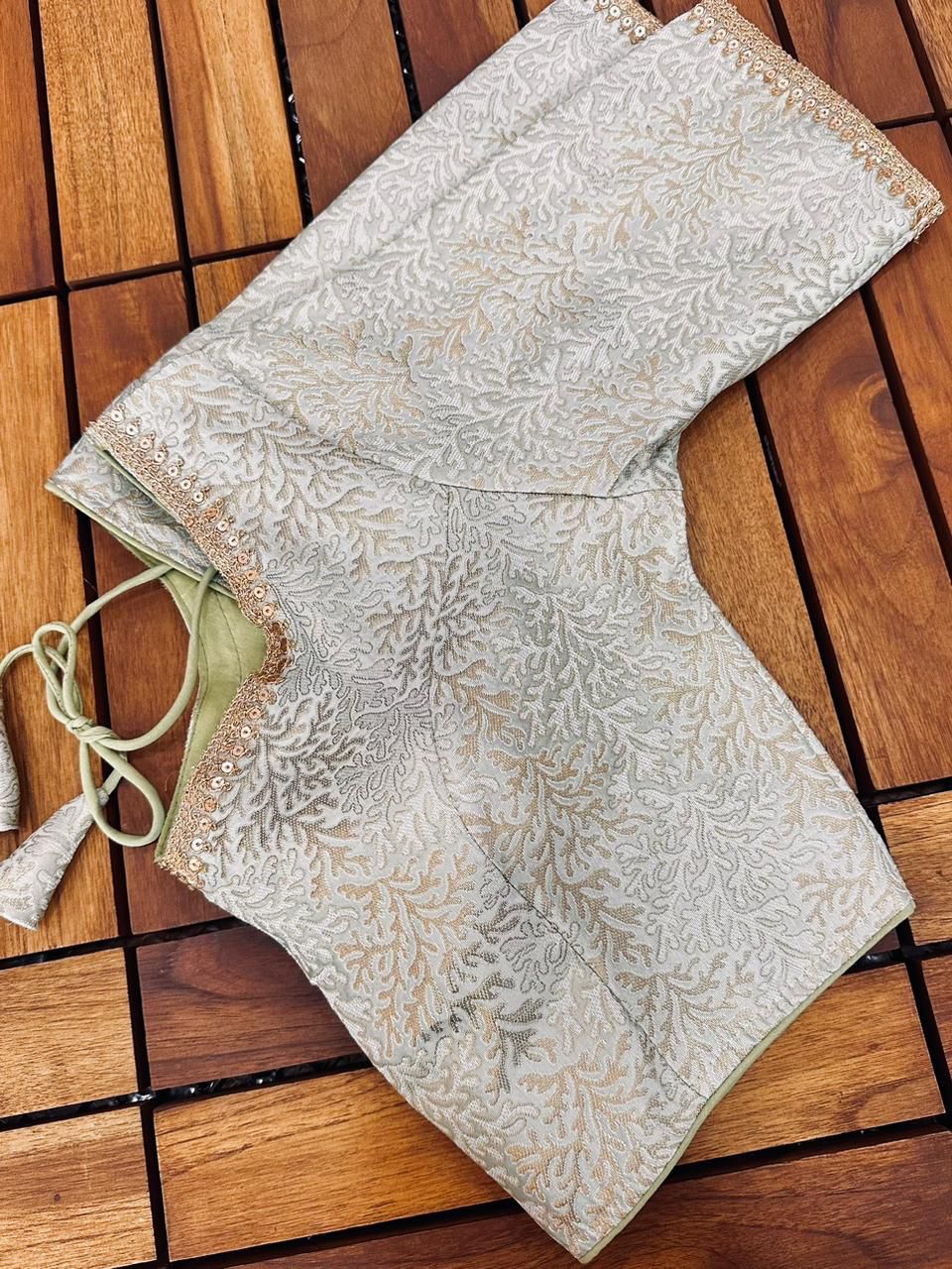 Beautiful Golden and Silver Banarasi Silk Blouse Anant Tex Exports Private Limited