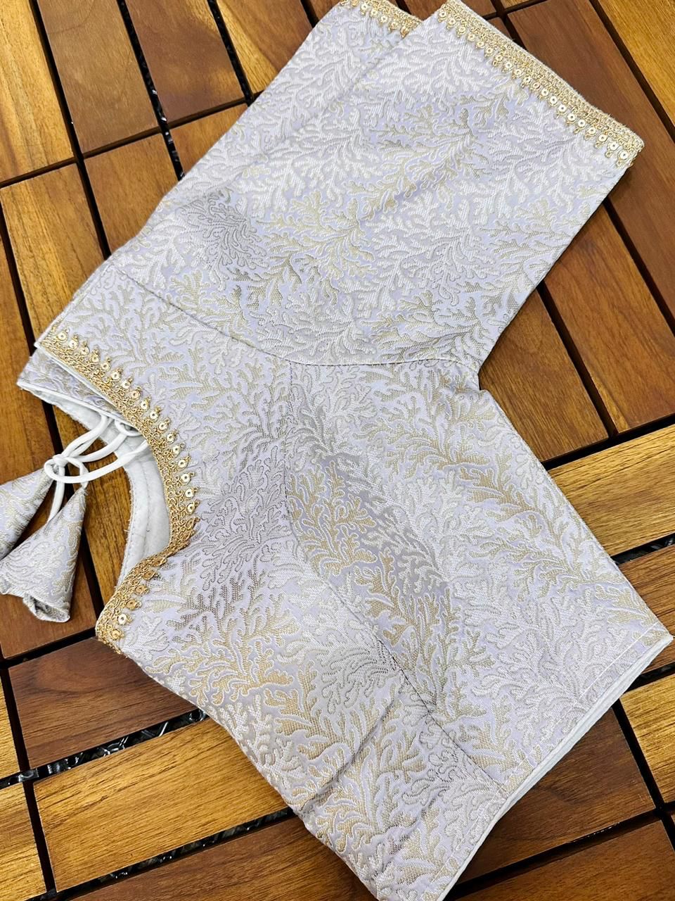Beautiful Golden and Silver Banarasi Silk Blouse Anant Tex Exports Private Limited