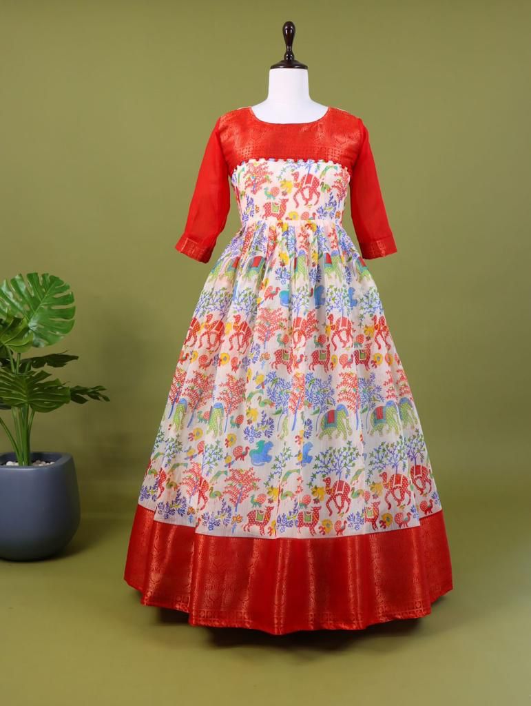 Trendy Kalamkari South Gown Anant Tex Exports Private Limited