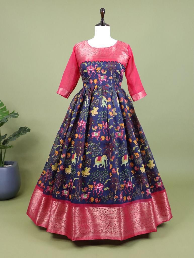 Trendy Kalamkari South Gown Anant Tex Exports Private Limited