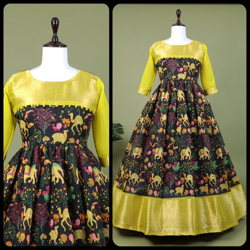 Trendy Kalamkari South Gown Anant Tex Exports Private Limited