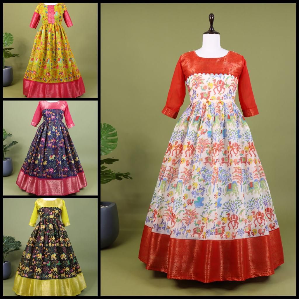 Beautiful Georgette Gown Has Flare Full of 9mm Sequence With A Yok of  Kalamkari Print – Prititrendz