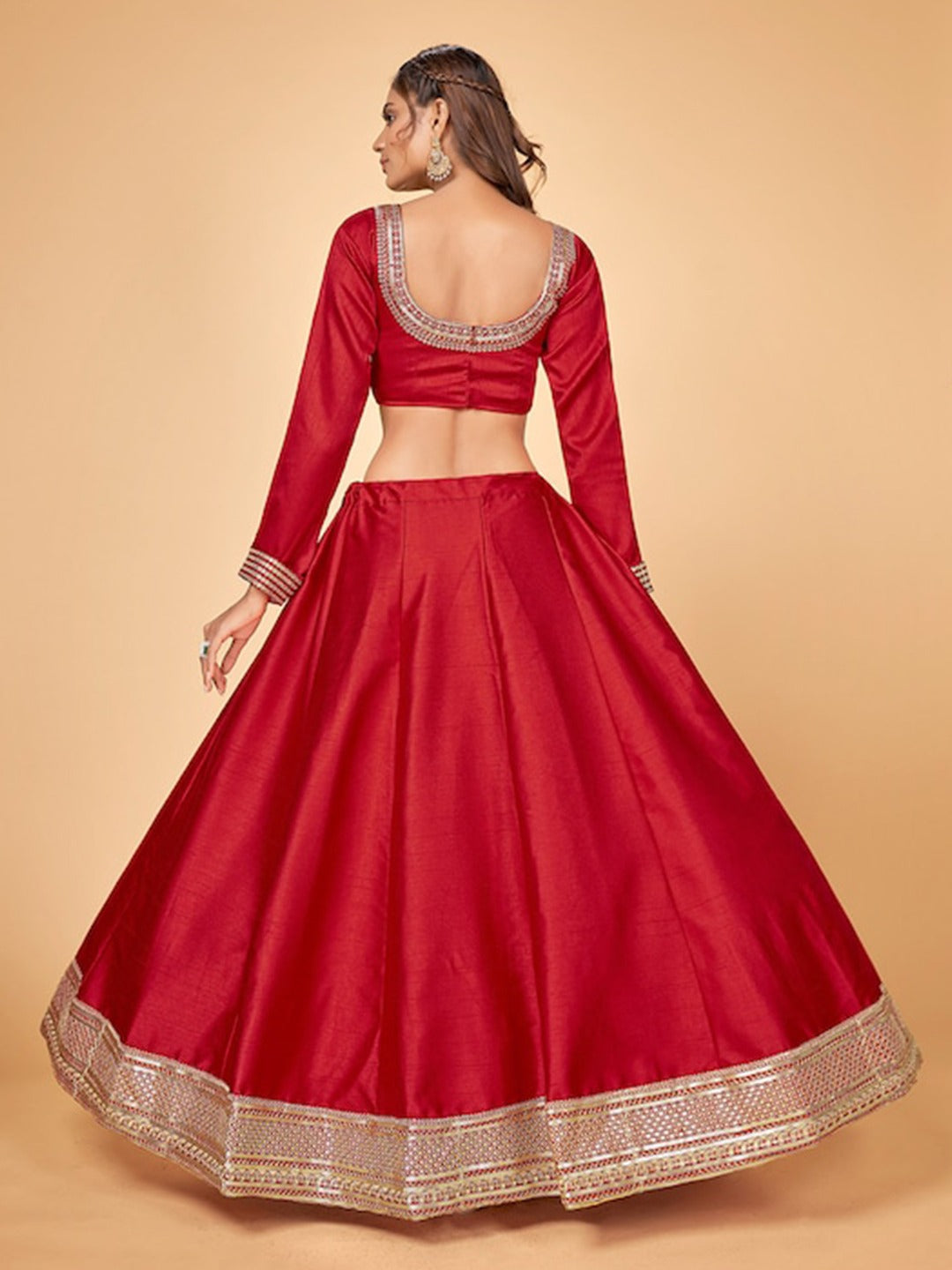 Designer Sequins Red Lehenga D.no -122 Anant Tex Exports Private Limited