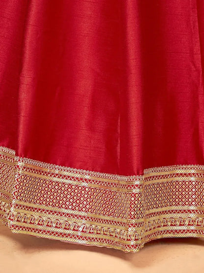 Designer Sequins Red Lehenga D.no -122 Anant Tex Exports Private Limited
