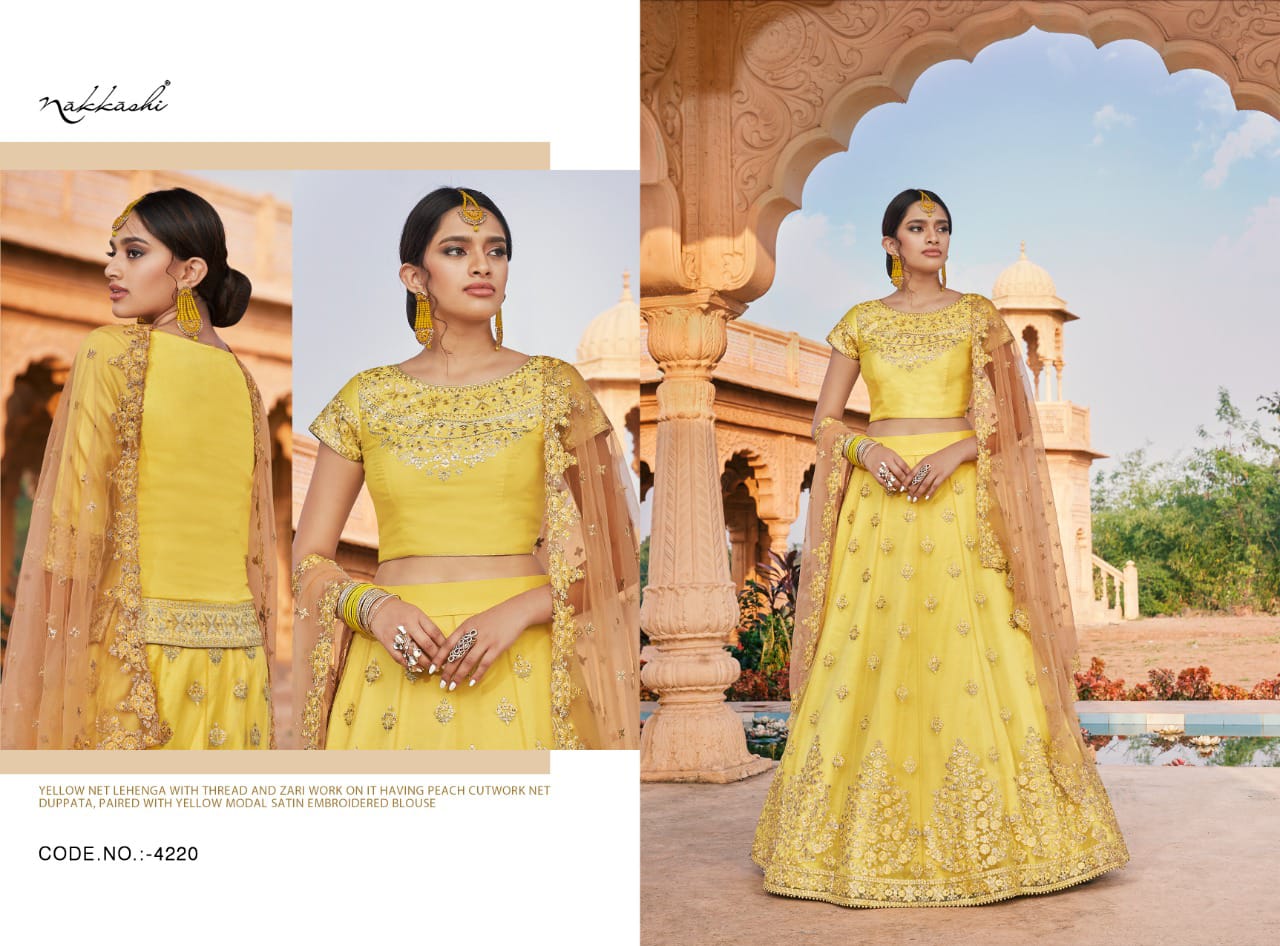 Copy of NAKKASHI KASAK DESIGNER LEHENGA D.NO - 4220 Anant Tex Exports Private Limited