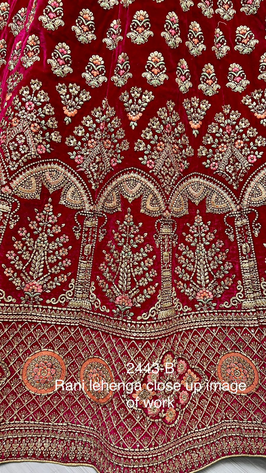 Designer Velvet Bridal Lehenga D.no.2443 Anant Tex Exports Private Limited