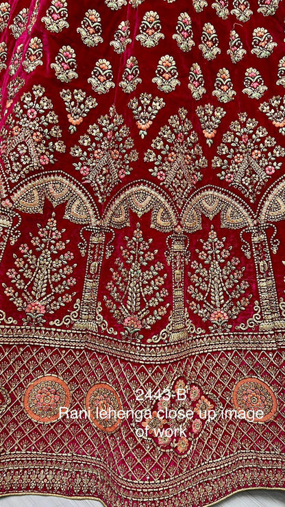 Designer Velvet Bridal Lehenga D.no.2443 Anant Tex Exports Private Limited