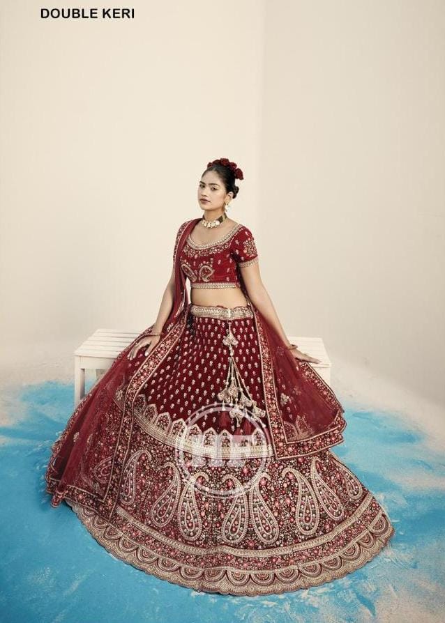 Double Keri Designer Bridal Lehenga Anant Tex Exports Private Limited