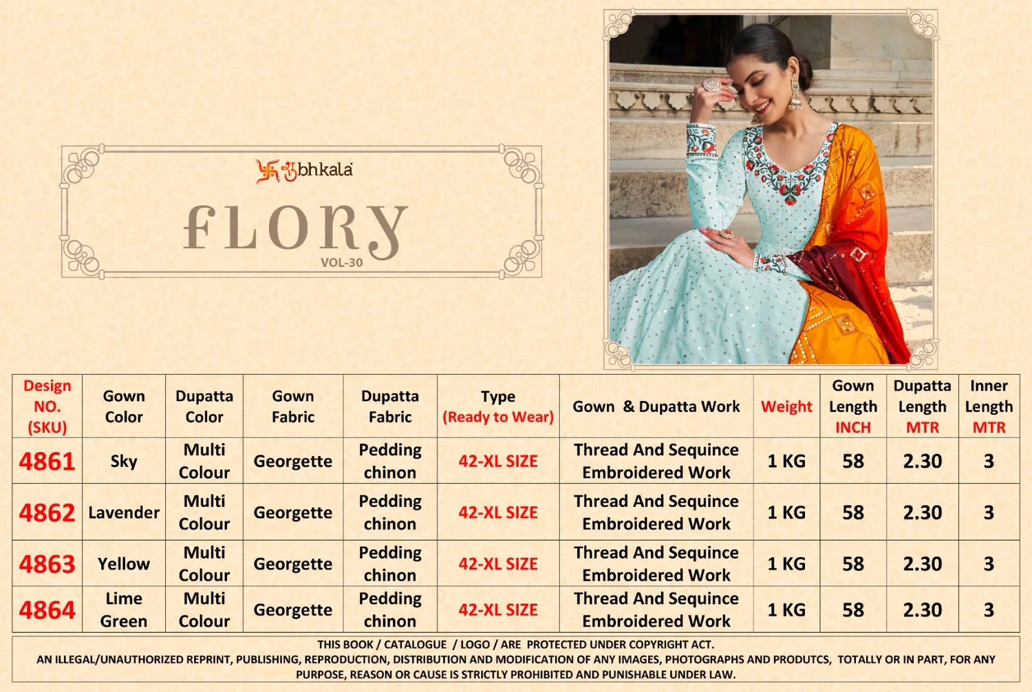 SHUBHKALA FLORY VOL. 30 EXCLUSIVE GOWN Anant Tex Exports Private Limited