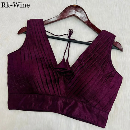 PLEATED DESINGER COBRA SILK BLOUSE Anant Tex Exports Private Limited