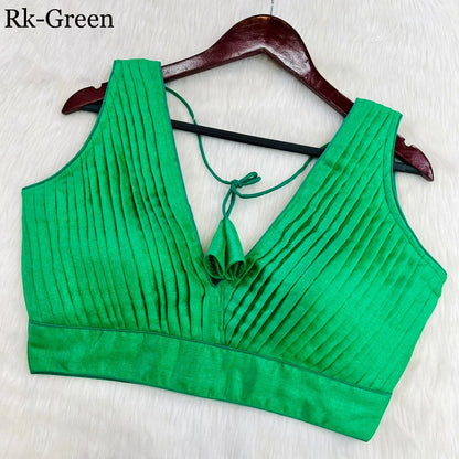 PLEATED DESINGER COBRA SILK BLOUSE Anant Tex Exports Private Limited