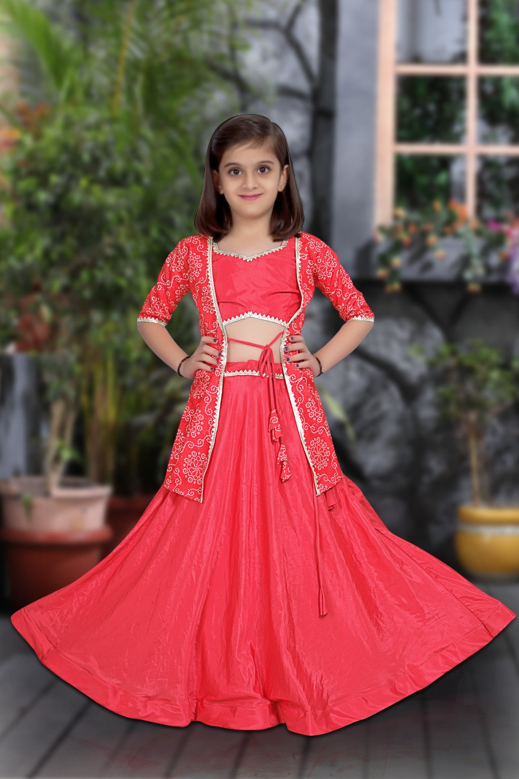 Lucaya 104 Rani Pink Colour Silk Kids Lehenga Anant Tex Exports Private Limited