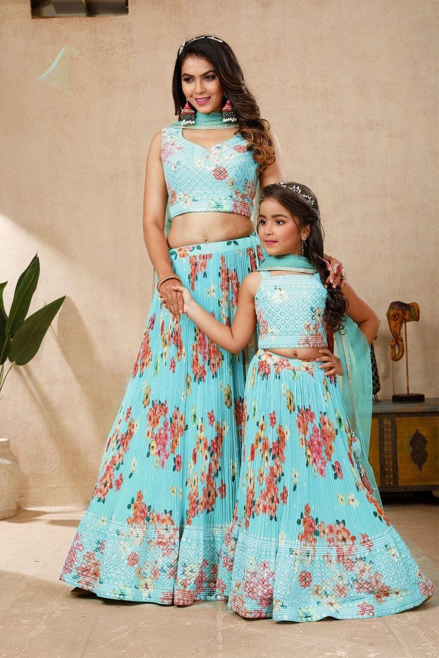 Trending Sequins Embroidered Kids &amp; Adult Lehenga Anant Tex Exports Private Limited