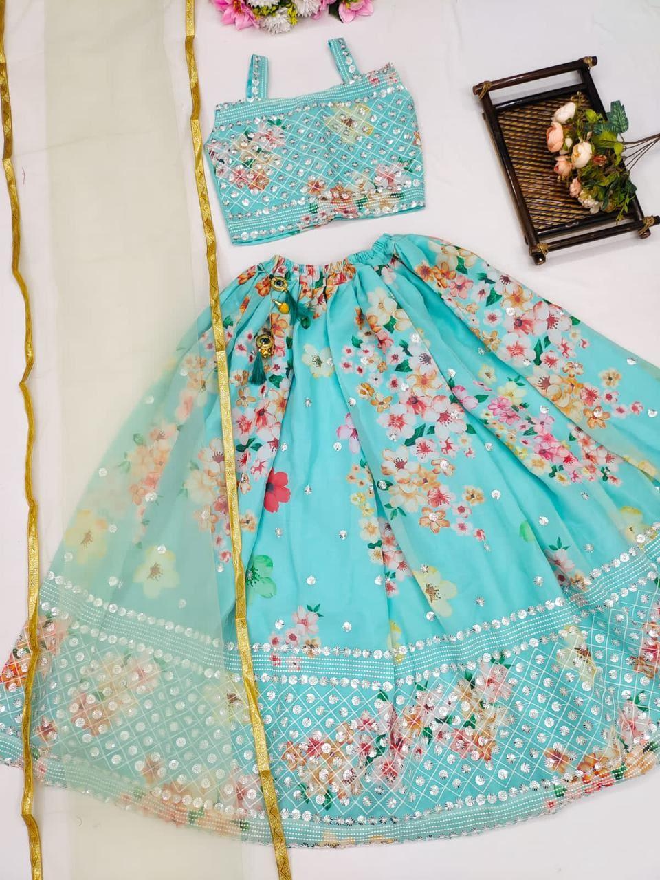 Trending Sequins Embroidered Kids &amp; Adult Lehenga Anant Tex Exports Private Limited