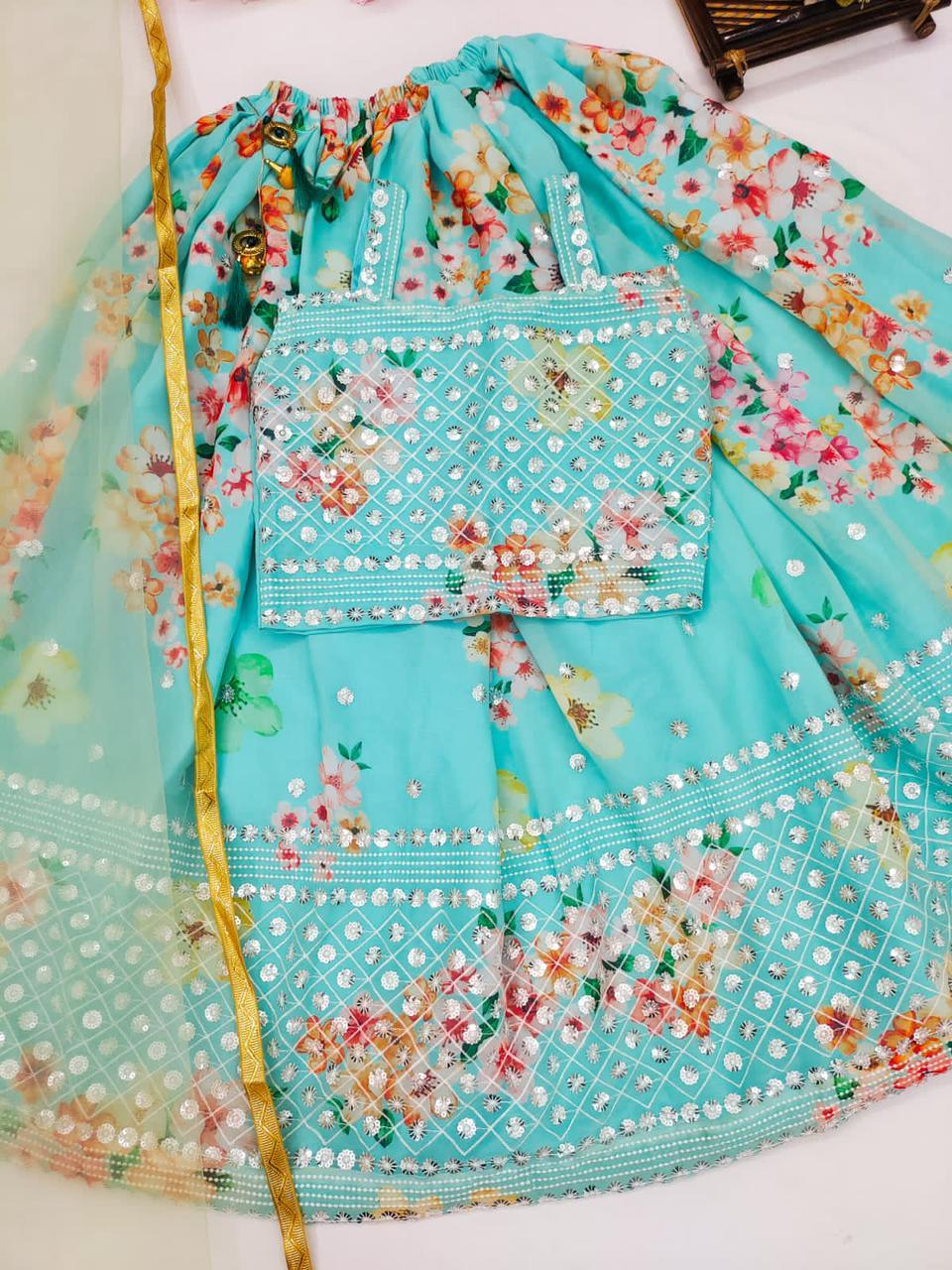 Trending Sequins Embroidered Kids &amp; Adult Lehenga Anant Tex Exports Private Limited
