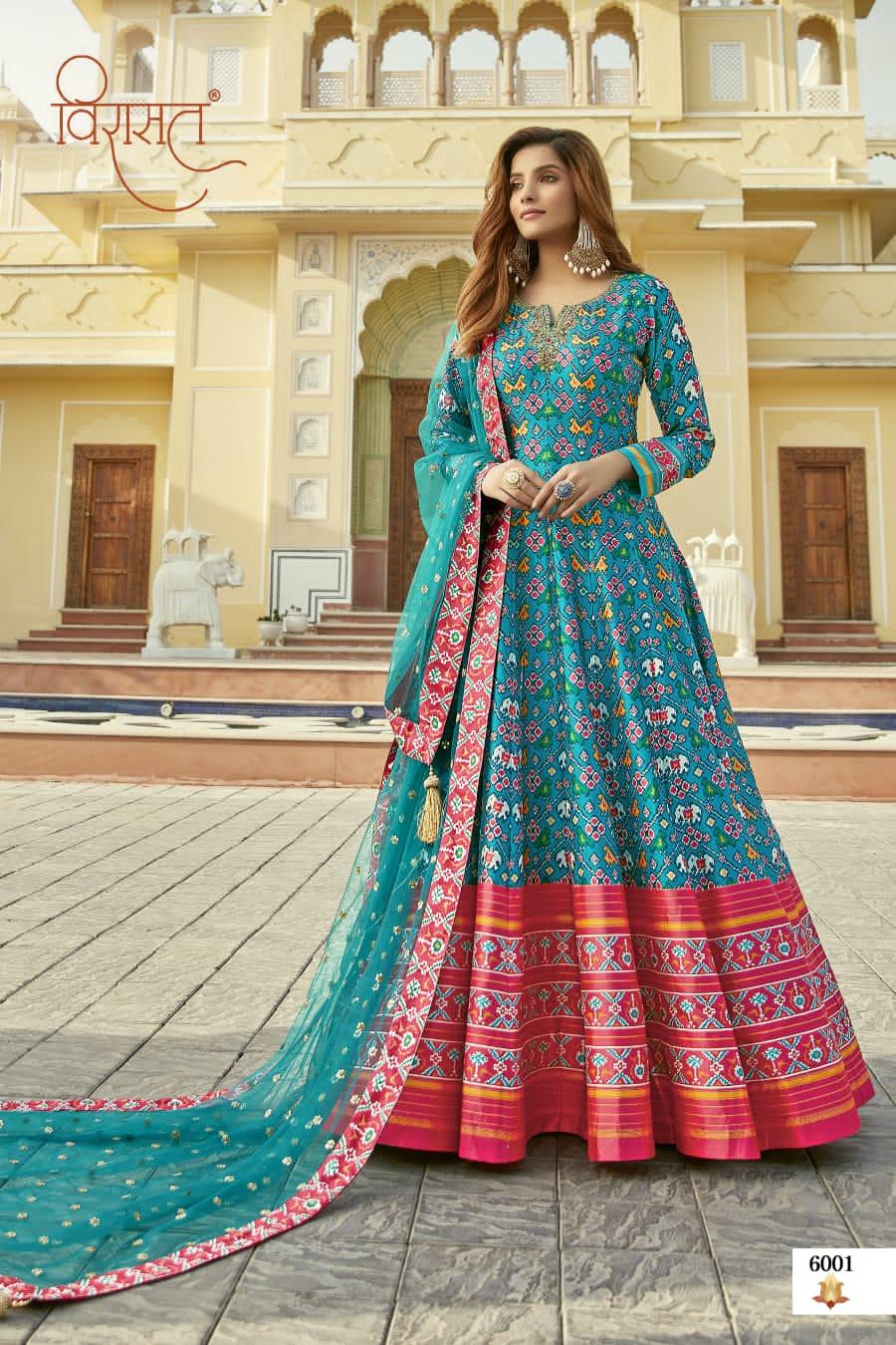 VIRASAT VOL PADMASUNDARI DESIGNER PATOLA PRINT GOWN Anant Tex Exports Private Limited