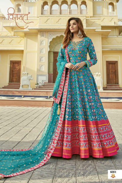 VIRASAT VOL PADMASUNDARI DESIGNER PATOLA PRINT GOWN Anant Tex Exports Private Limited