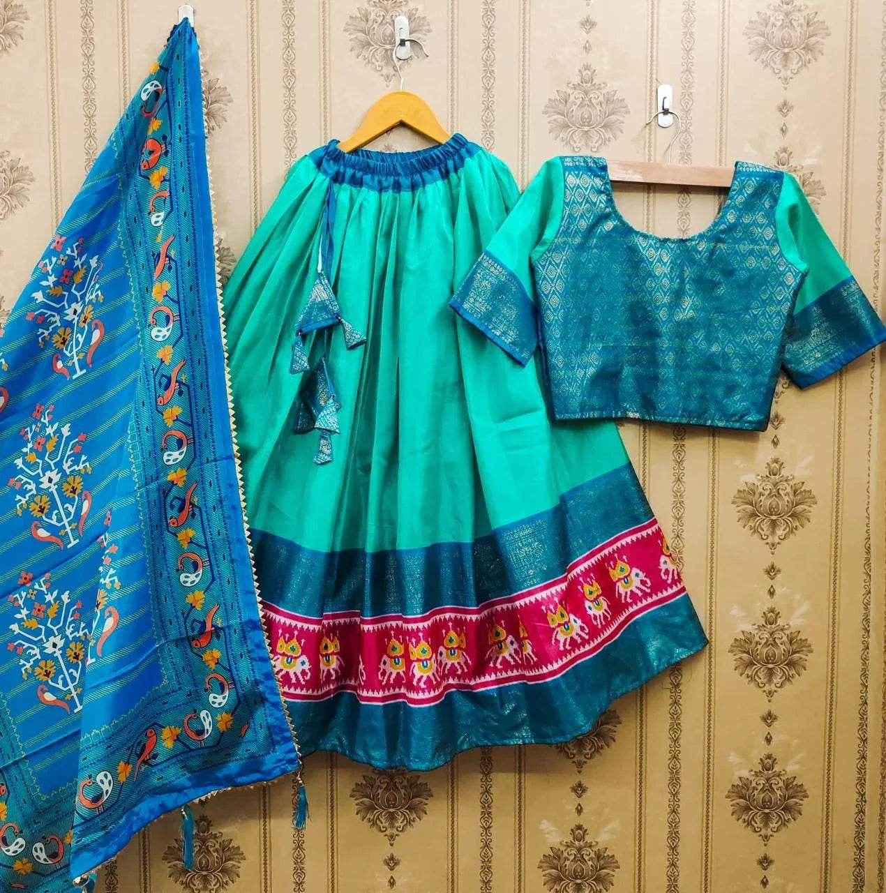 Fancy Peacock Dola Silk Kids Lahenga Choli Anant Tex Exports Private Limited