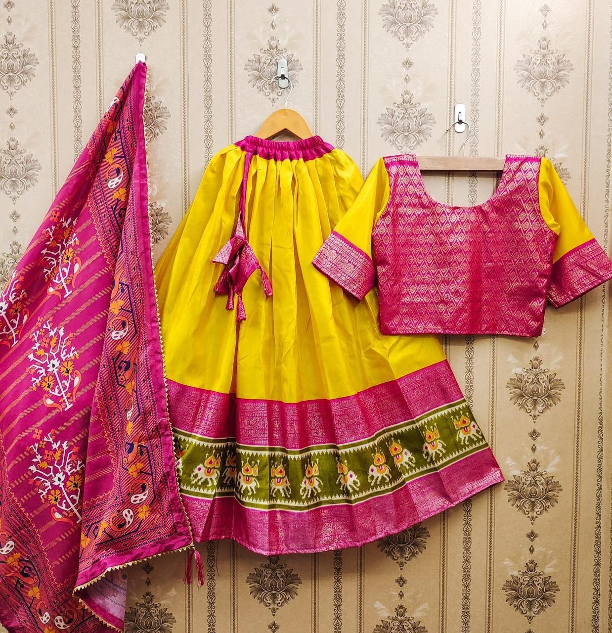 Fancy Peacock Dola Silk Kids Lahenga Choli Anant Tex Exports Private Limited