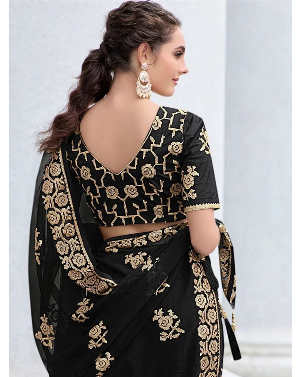 Party Wear Black-3 Saree Anant Tex Exports Private Limited