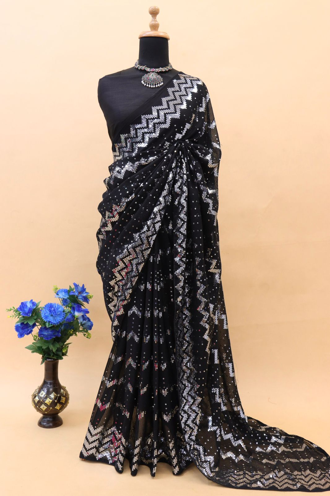 Avni Fancy Georgette Silk Saree Anant Tex Exports Private Limited