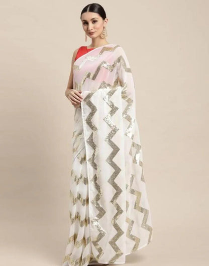 Festive Wear Zig Zag Heavy Georgette Saree Anant Tex Exports Private Limited