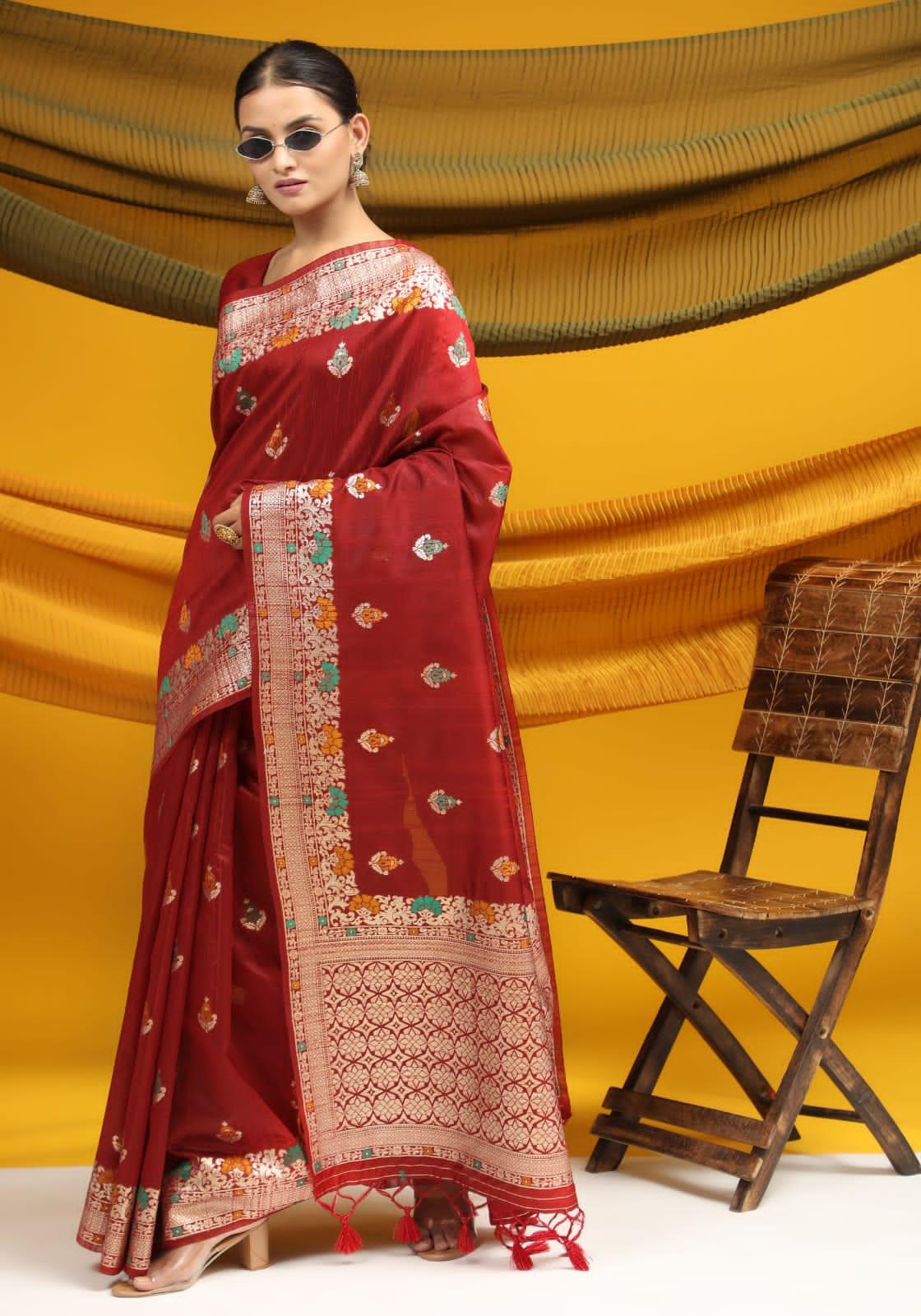 Party Wear Tussar Silk Weaving Saree Anant Tex Exports Private Limited