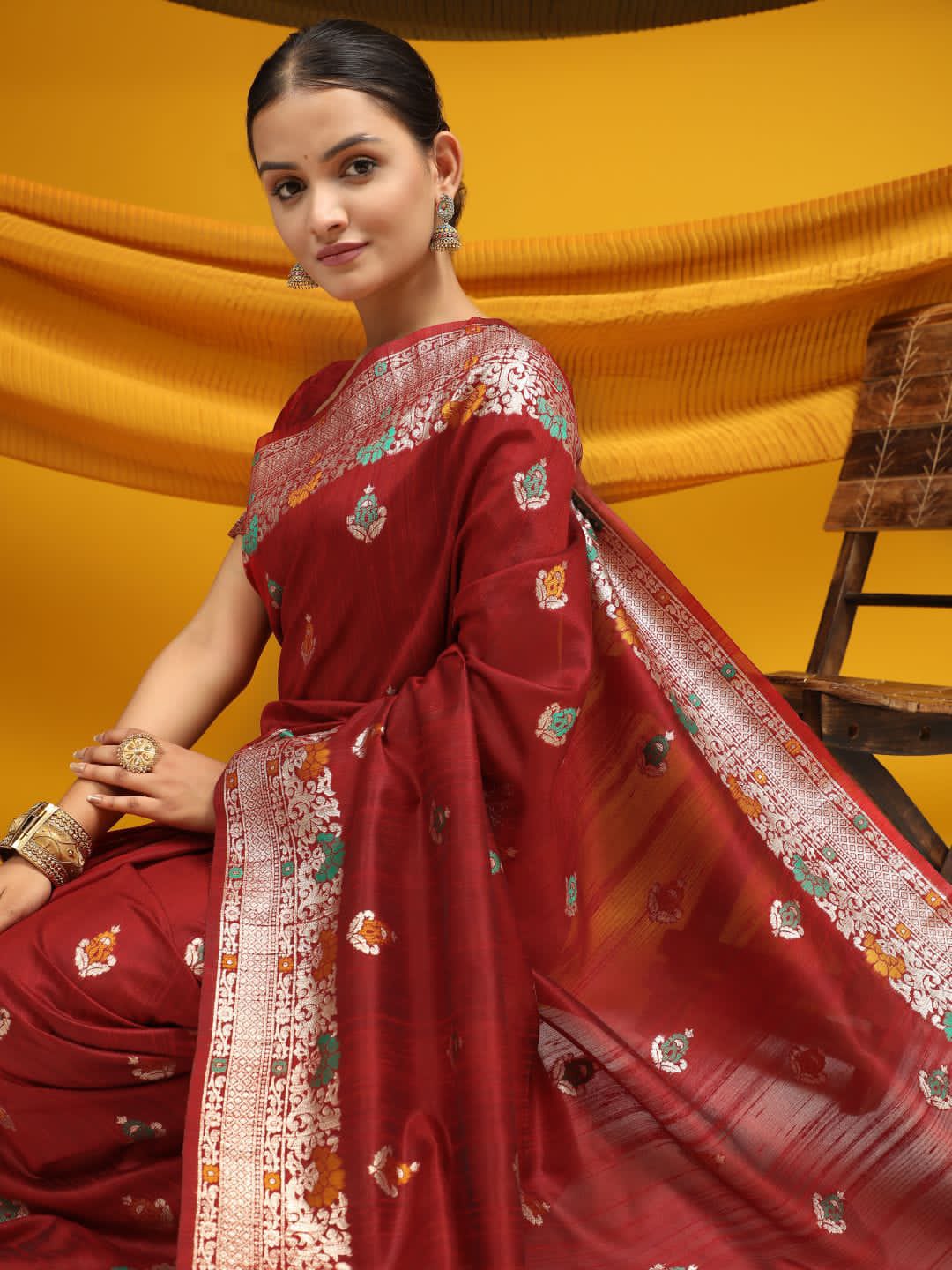 Party Wear Tussar Silk Weaving Saree Anant Tex Exports Private Limited