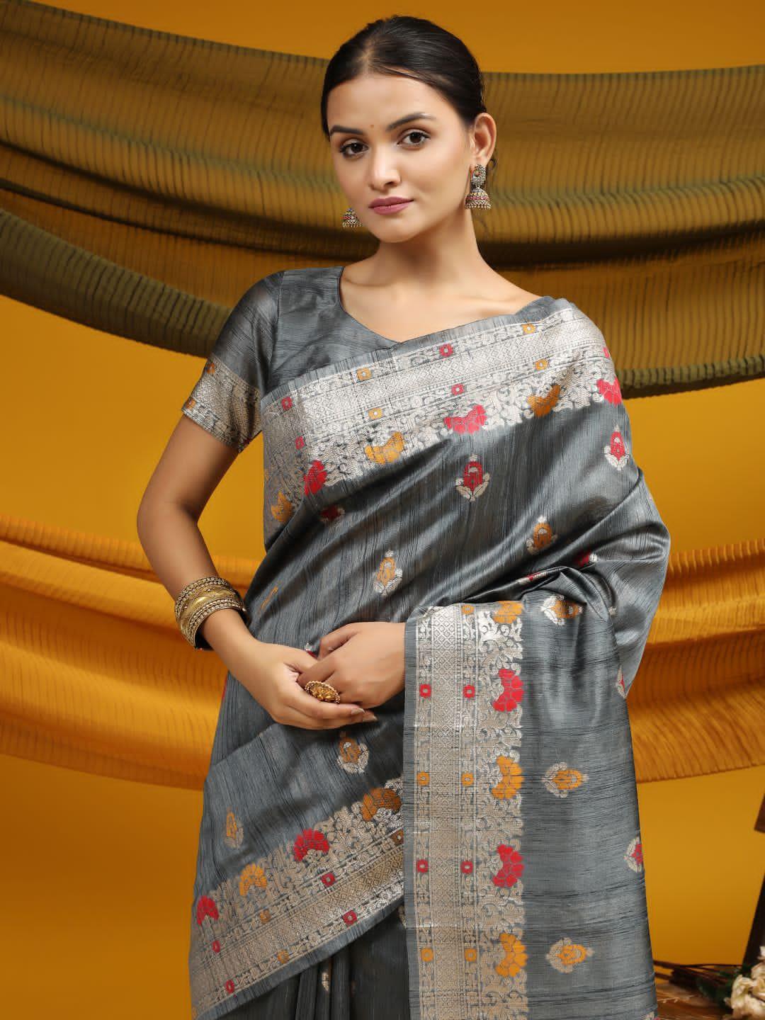 Party Wear Tussar Silk Weaving Saree Anant Tex Exports Private Limited