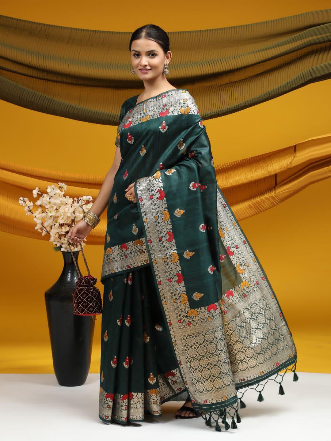 Party Wear Tussar Silk Weaving Saree Anant Tex Exports Private Limited
