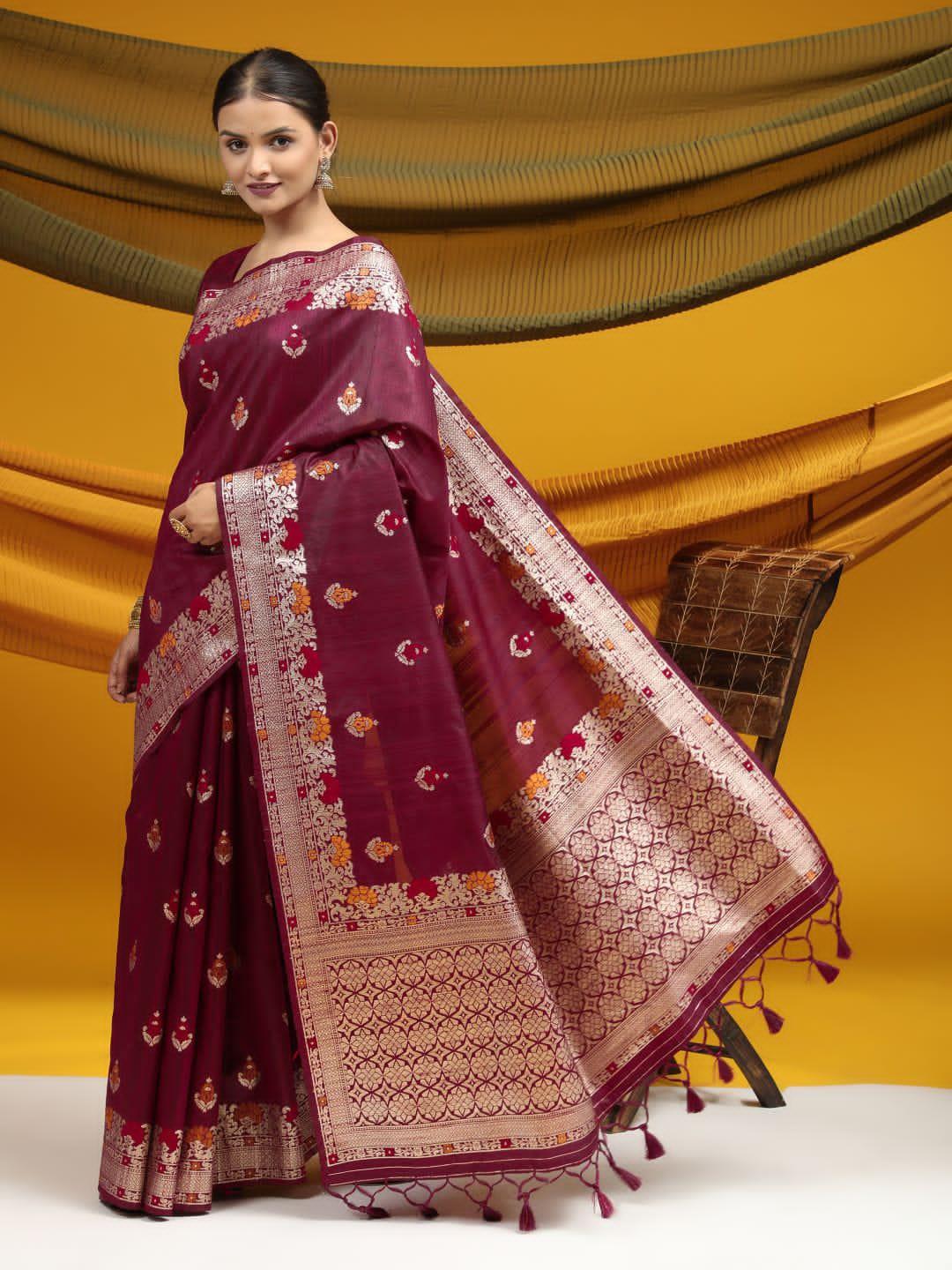 Party Wear Tussar Silk Weaving Saree Anant Tex Exports Private Limited