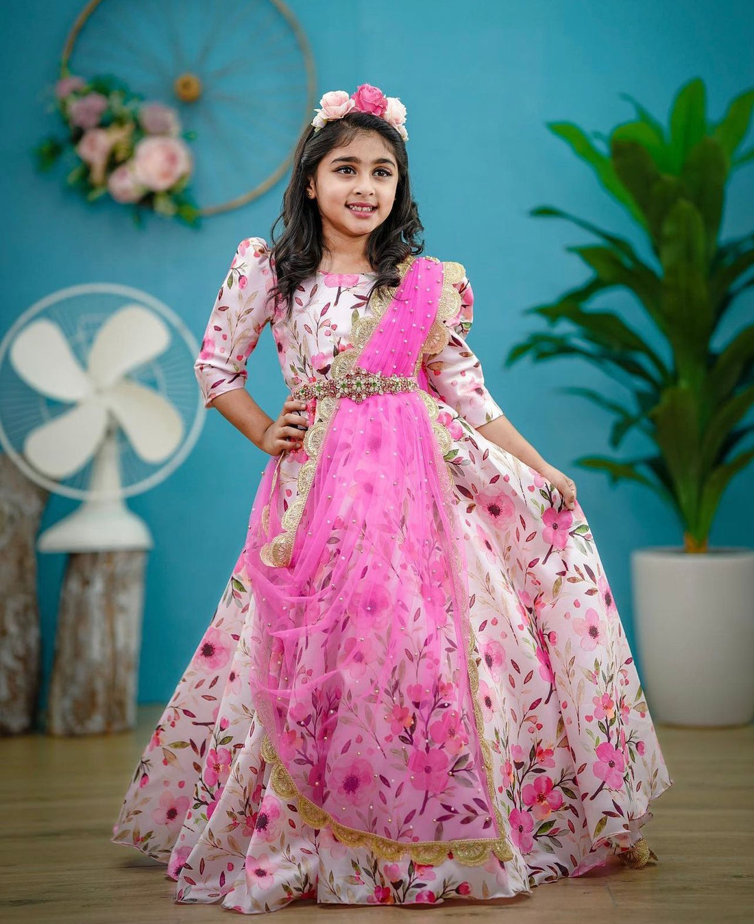 Designer Malay Satin Kids Gown D.no 119 Anant Tex Exports Private Limited