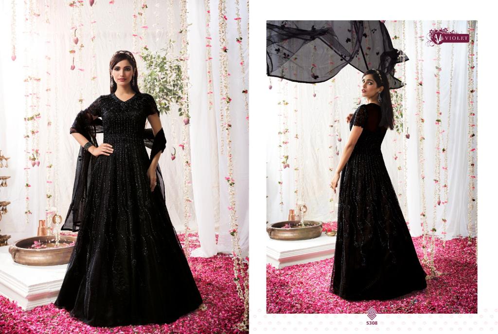 Swagat Violet 5301-5308 Series Exclusive Wedding Designer Long Suits Anant Tex Exports Private Limited