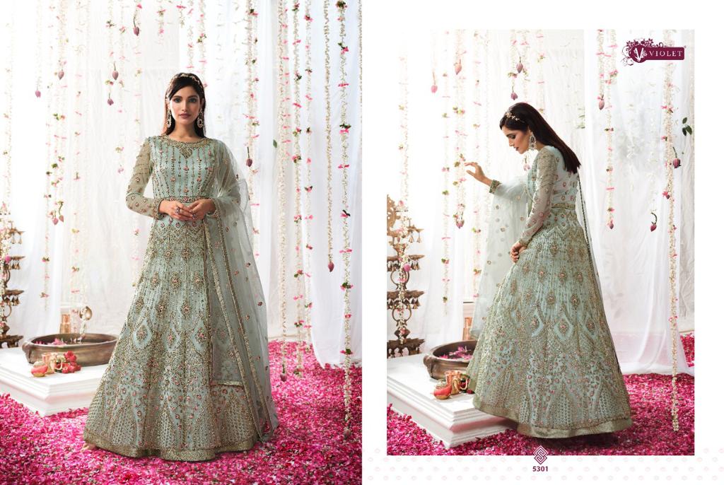 Swagat Violet 5301-5308 Series Exclusive Wedding Designer Long Suits Anant Tex Exports Private Limited