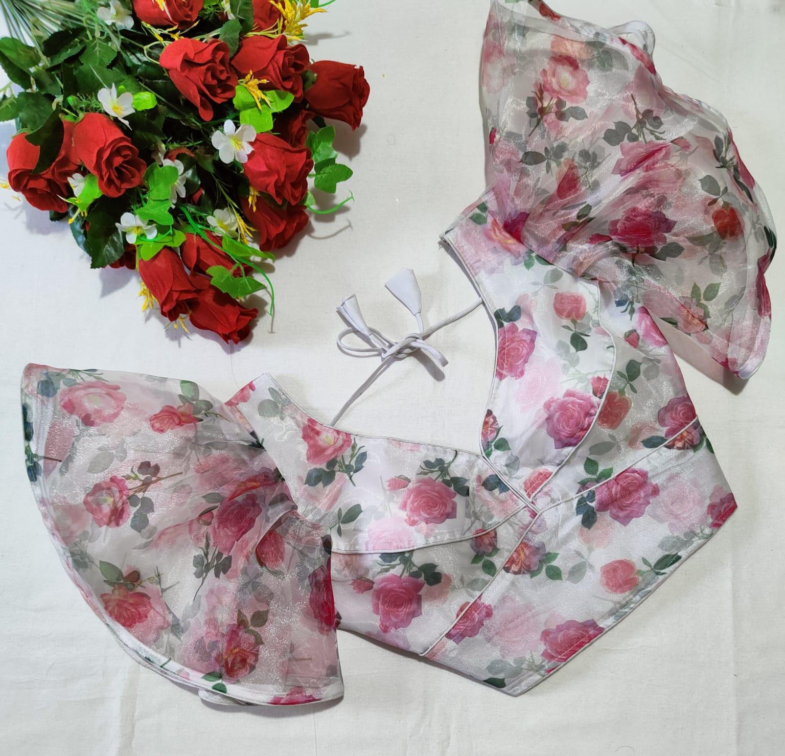 Party Wear Orgenza Blouse Anantexports